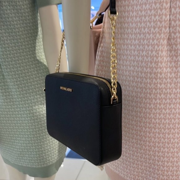 Michael Kors Jet Set Item Large East West Zip Crossbody Leather Black - Picture 16 of 16